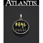 SALE 美品 グッチ GUCCI ペンダントトップ GHOST REAL ロゴ ネックレストップ チャーム 黒×黄 ブラック×イエロー SV925 シルバー