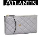  Chanel CHANEL matelasse iphone кейс смартфон кейс сумка футляр для карточек кошелек черная икра светло-серый G металлические принадлежности [65948]