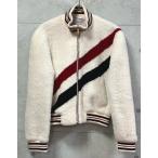  Tom Brown THOM BROWNE диагональный полоса вязаный блузон жакет size1 мутон × кожа [68542]
