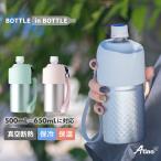 ペットボトルホルダー ボトルインボトル 500ml 650ml 保冷 真空断熱 水筒 ステンレス ストラップ付き ボトルクーラー カバー ABIB-AN