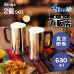真空断熱 ステンレス ビールジョッキ 630ml 2個セット