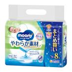 (送料無料)ユニ・チャーム ムーニー おしりふき やわらか素材 つめかえ用 76枚入×8コ 1個