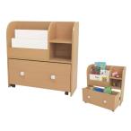 本棚 絵本ラック 木製 子供用家具 KDR-2140 キッズ 収納 おしゃれ 絵本立て ナチュラル おもちゃ箱 引き出し 子供部屋