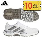 [10% off купон выпуск!9/10 до ] Adidas код Chaos 27 шиповки отсутствует туфли для гольфа ONN43k громкий белый × железный металлик × серебряный (KI1388)