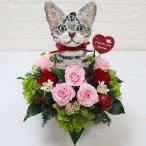 母の日 猫プリザーブドフラワー アメリカンショートヘア