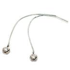 ピアス ダイヤ バラ リボン K18ホワイトゴールド Blooming rose 両耳用 ギフト プレゼント