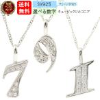 選べる数字 キュービックジルコニア ネックレス トップ ナンバー 数字 チェーン 人気 シルバー レディース 送料無料 セール 爆買