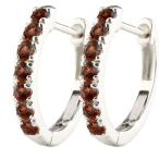 Yahoo! Yahoo!ショッピング(ヤフー ショッピング)ピアス メンズ ガーネット フープピアス ホワイトゴールドk10 中折れ式ピアス 1月誕生石 10金 宝石 ピアス ペア リング 赤い宝石 送料無料 セール SALE