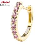 片耳ピンクトルマリンフープピアスイ...