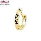 18金 ピアス フープ 片耳 フープピアス デザインピアス 中折れ式ピアス イエローゴールドk18 18k ダイヤカット あすつく 送料無料 人気 母の日 セール