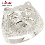 シルバー リング ダイヤモンド 猫 太め sv925 エンゲージリング 幅広 指輪 ピンキーリング 婚約指輪 ダイヤ宝石 ねこ ネコ レディース 送料無料 SALE