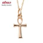 ネックレス ピンクゴールドk10 アンク クロス ペンダントトップ 10金 チェーン エジプト 十字架 女性 シンプル 人気 トレジャーハンター 送料無料 sale