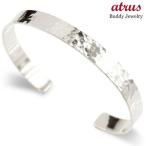 シルバー メンズ バングル ブレスレット sv925 鍛造 シンプル 槌目加工 槌打ち 地金 男性 送料無料 人気 セール SALE