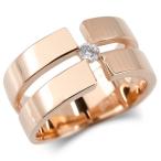 18金 リング ダイヤモンド クロス メンズ 指輪 ゴールド ピンクゴールドk18 18k ピンキーリング リング 幅広 透かし 十字架 ダイヤ 一粒 送料無料 人気 sale