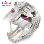 ショッピング寅 シルバー リング 寅 干支 ルビー メンズ 指輪 sv925 ピンキーリング 幅広 アニマル タイガー 虎 寅年 トラ年 縁起物 男性 送料無料 人気 セール SALE