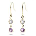 ピアス ゴールド ライトアメジスト ブルームーンストーン フックピアス 揺れる 10金 イエローゴールドk10 10k 女性 あすつく 送料無料 セール 爆買