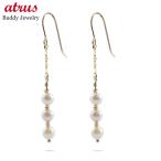 ショッピングパール ピアス ピアス ゴールド パール アコヤ真珠 フックピアス 揺れる 10金 イエローゴールドk10 10k フォーマル ロング 女性 あすつく 送料無料 セール SALE