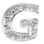 メンズ キュービックジルコニア ピンブローチ ラペルピン イニシャルブローチ G シルバー925 人気ブローチ タイタック タイピン タックピン 送料無料