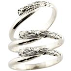ペアリング ペア 結婚指輪 マリッジリング ホワイトゴールドk10 ハワイアンリング スパイラル トラスリング カップル 3本セット 10金 セール SALE