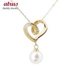 Yahoo! Yahoo!ショッピング(ヤフー ショッピング)ネックレス ダイヤモンド 18金 トップ オープンハート 真珠 フォーマル パール ペンダントトップ イエローゴールドk18 18k チェーン 6月誕生石 女性