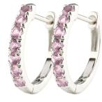 Yahoo! Yahoo!ショッピング(ヤフー ショッピング)ゴールド ピアス ペア ピンクサファイア フープピアス ホワイトゴールドk10 中折れ式ピアス 9月誕生石 10金 レディース 宝石 リング 送料無料 セール SALE