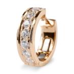 18金 片耳ピアス ダイヤモンド フープピアス 中折れ式ピアス メンズ ゴールド ピンクゴールドk18 18k シンプル ピアス リング