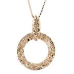 ハワイアンジュエリー メンズ ネックレス トップ ピンクゴールドk10 リング 10金 輪っか リングネックレス トップ キーリングネックレス トップ セール SALE