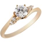 リング ゴールド 婚約指輪 ダイヤ 安い 18金ダイヤモンド 一粒 レディース0.57ct 指輪 18k ピンクゴールドk18 エンゲージリング シンプル 送料無料 人気
