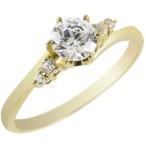 リング ゴールド 婚約指輪 ダイヤ 安い 18金ダイヤモンド 一粒 鑑定書付き 0.57ct VVS 指輪 イエローゴールドk18 エンゲージリング 送料無料 セール SALE