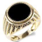 シルバーリングメンズオニキスブラッ...