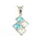 ブルートパーズ アクアマリン ペンダント ネックレス ホワイトゴールドK18 18金 レディース 宝石 クリスマス 女性