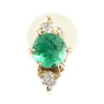 ピアス メンズ 片耳ピアス エメラルド ダイヤモンド イエローゴールドk18 5月誕生石ダイヤ 18金 男性用 宝石 18k