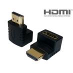 HDMIケーブル用 角度変換アダプタ  HDMI A 19P オス/ HDMI A 19P メス 90度【ネコポス送料無料】