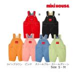 ミキハウス正規販売店/ミキハウス　mikihouse　ロゴ　６分丈オーバーオール(S(70-80cm)・M（80-90cm））