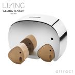 ジョージ ジェンセン GEORG JENSEN エレファント マニファント ツインズ Moneyphant with Twins オーク材 コインバンク 貯金箱 ミラー仕上げ