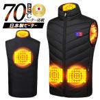 電熱ベスト 日本製 ヒーター 17エリア 発熱モデル バッテリーセット 単品 プレミアム版 USB メンズ レディース 3段階調温 アウトドア 水洗い可能