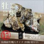 北海道釧路町仙鳳趾/殻付き生牡蠣(かき)Lサイズ20個入 1個100〜130g