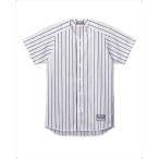 [ZETT]ゼット野球 ユニフォーム用ストライプメッシュシャツ (BU521)(1129) ホワイト/ネイビー[取寄商品]