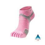 【2点までメール便可】 [Phiten]ファイテン ランニングソックス 足王(ソッキング) 5本指 22-24cm ピンク/ライトグレー