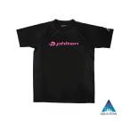 【1点までメール便可】 [Phiten]ファイテン RAKUシャツSPORTS 半袖 ロゴ入り ブラック/ピンク サイズ：S