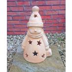 テラコッタ製スノーマン 40cm　クリスマス ガーデンオブジェ ランプシェード 庭づくり 陶器製 置物 人形 おしゃれ ノエル 95817
