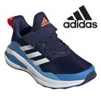 Yahoo! Yahoo!ショッピング(ヤフー ショッピング)アディダス スニーカー キッズ ジュニア 子供 靴 ランニングシューズ 運動靴 ベルト ベルクロ 学校 通学 体育 ブルー ホワイト 白 adidas FORTARUN EL K GV7830