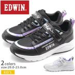 Yahoo! Yahoo!ショッピング(ヤフー ショッピング)エドウィン スニーカー キッズ 子供 靴 黒 白 ブラック ホワイト 女の子 軽量 軽い ベルトテープ EDWIN EDW-3574