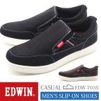 エドウィン スリッポン メンズ スニーカー 靴 黒 ブラック 茶色 ブラウン おしゃれ かっこいい 軽量 軽い 履きやすい サイドゴア 歩きやすい EDWIN EDW-7035