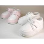 皇室御用達 Leatherian LF-080 レザリアン ベビーシューズ ホワイト・ピンク 11.5cm-13.5cm