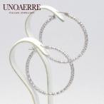 雑誌掲載商品! ウノアエレ【UNOAERRE】K18WG ホワイトゴールド フープピアス #2110