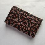 名刺入れ カードケース うさぎ印伝 黒地×ピンク 鹿革 甲州印傳 印傳屋 上原勇七 送料無料