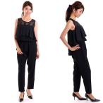 コンビネゾンパーティードレス ノースリレース オールインワンパンツドレス 結婚式 2次会 フォーマル