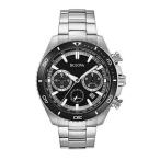 腕時計 ブローバ メンズ Bulova Men's 98B298 Quartz Rotating Bezel Chronograph Black Dial 45mm Watch