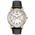 腕時計 シチズン メンズ Citizen Men's Eco-Drive AO9003-16A White Dial Black Leather Strap 42mm Watch